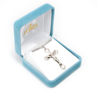 1 7/8-inch Sterling Silver Crucifix with 24-inch Chain