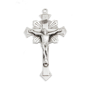 1 13/16-inch Sterling Silver Crucifix with 24-inch Chain