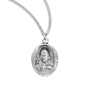 11 16 Inch Sterling Silver Scapular Medal With 18 Inch Chain