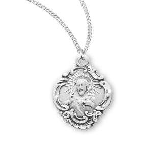 5 8 Inch Sterling Silver Scapular Medal With 18 Inch Chain 1
