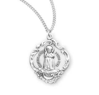 1 Inch Sterling Silver Infant Jesus Medal With 18 Inch Chain