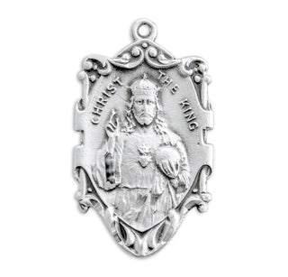 1 1/16-inch Sterling Silver Christ the King Medal with 24-inch Chain