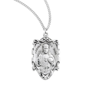 1 1 16 Inch Sterling Silver Christ The King Medal With 24 Inch Chain