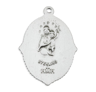1 1/16-inch Sterling Silver Scapular Medal with 24-inch Chain
