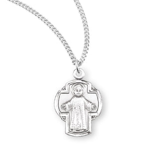 13 16 Inch Sterling Silver Christ Child On A Cross Medal With 18 Inch Chain