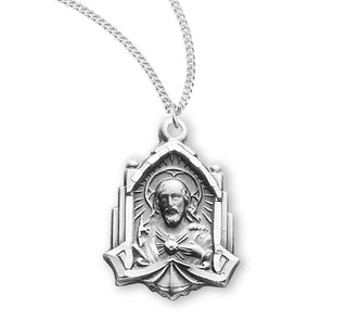 3 4 Inch Sterling Silver Scapular Medal With 18 Inch Chain 3
