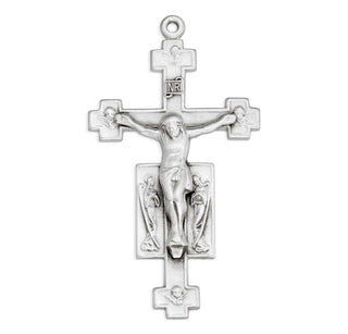 Sterling Silver Angels Crucifix with Cross Tips