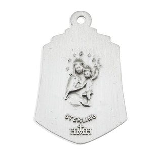1-inch Sterling Silver Scapular Medal with 24-inch Chain