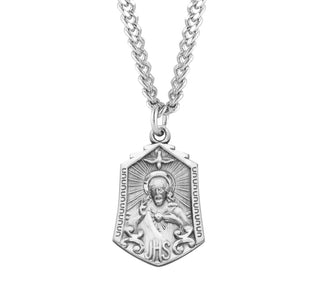 1 Inch Sterling Silver Scapular Medal With 24 Inch Chain 1