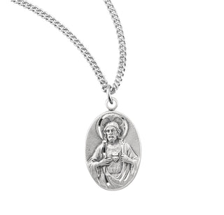 7 8 Inch Sterling Silver Scapular Medal With 18 Inch Chain 1