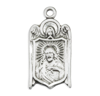 13/16-inch Sterling Silver Scapular Medal with 18-inch Chain