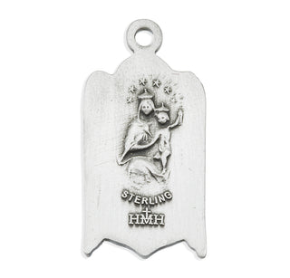 13/16-inch Sterling Silver Scapular Medal with 18-inch Chain