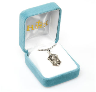 7/8-inch Sterling Silver Scapular Medal with 18-inch Chain