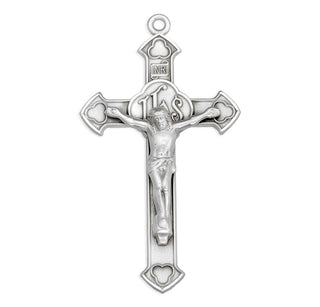 1 3/4-inch Sterling Silver Crucifix with 24-inch Chain