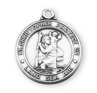 Sterling Silver Round St. Christopher Medal