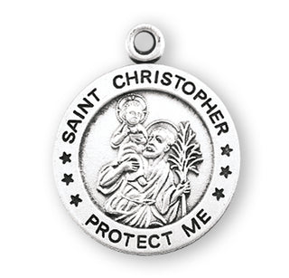 Sterling Silver Round St. Christopher Medal