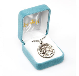 Sterling Silver Round St. Christopher Medal