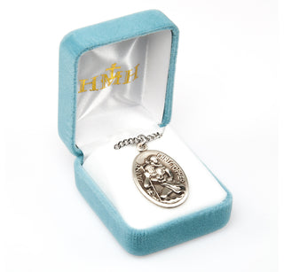 Sterling Silver Oval St. Christopher Medal