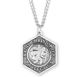 1 1 8 Inch By 3 4 Inch Saint Christopher Protect Us Medal On A 24 Inch Chain Boxed