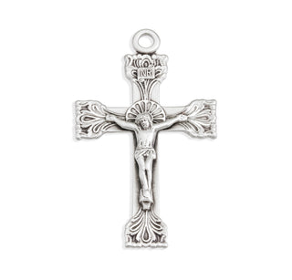 2 3/16-inch Sterling Silver Crucifix with 24-inch Chain