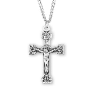 2 3 16 Inch Sterling Silver Crucifix With 24 Inch Chain