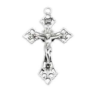 Sterling Silver Pierced Crucifix with Angle Tips