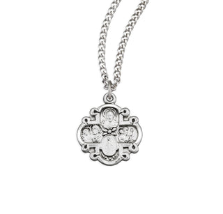 3 4 Inch Sterling Silver 4 Way Medal With 18 Inch Chain