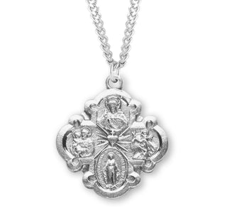 1 1 8 Inch Sterling Silver 4 Way Medal With 24 Inch Chain