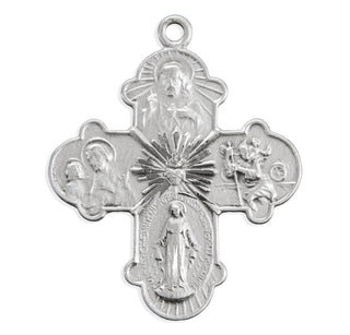 Sterling Silver 4-Way Medal