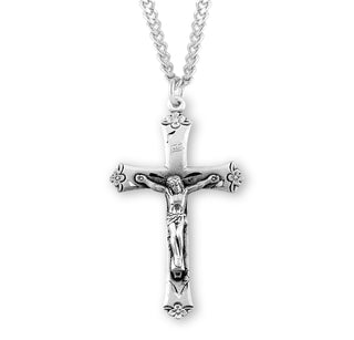 2 Inch Sterling Silver Crucifix With 24 Inch Chain 2