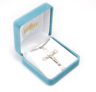 2-inch Sterling Silver Crucifix with 24-inch Chain