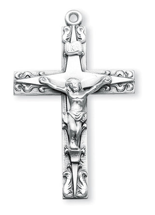 1 7/8-inch Sterling Silver Crucifix | 24-inch Chain
