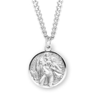 Sterling Silver Round Saint Christopher/St. Raphael Medal