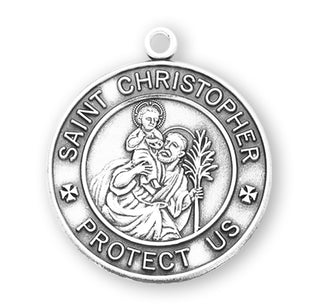Sterling Silver Round St. Christopher Medal