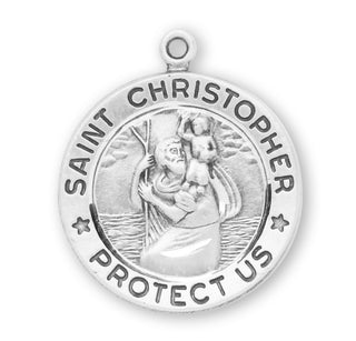 Sterling Silver Round St. Christopher Medal