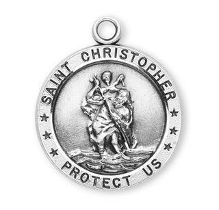 Sterling Silver Round St. Christopher Medal