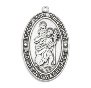 Sterling Silver Oval St. Christopher Medal