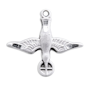1/2-inch Sterling Silver Holy Spirit Medal with 18-inch Chain