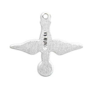 1/2-inch Sterling Silver Holy Spirit Medal with 18-inch Chain