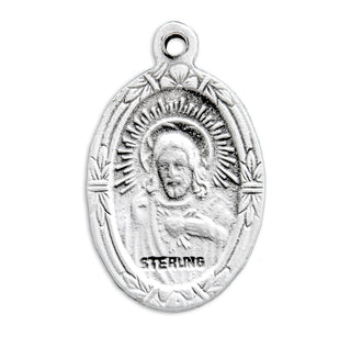 3/4-inch Sterling Silver St. Jude Medal with 18-inch Chain