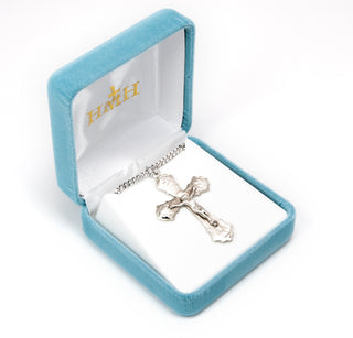 1 3/4-inch Sterling Silver Crucifix with 24-inch Chain