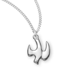 11 16 Inch High Polished Sterling Silver Holy Spirit Medal With 18 Inch Chain