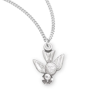 3 4 Inch Sterling Silver Holy Spirit Medal With 18 Inch Chain