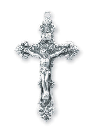 1.7-inch Sterling Silver Filigree Crucifix | 24-inch Chain