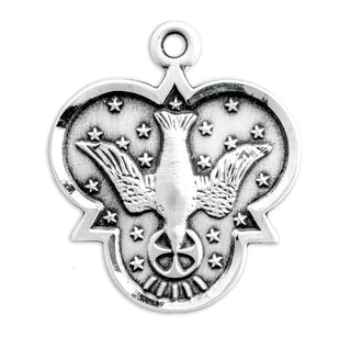 7/8-inch Sterling Silver Holy Spirit Medal with 18-inch Chain