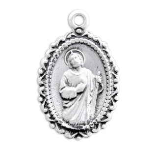 5/8-inch Sterling Silver St. Jude Medal with 18-inch Chain