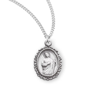 5 8 Inch Sterling Silver St Jude Medal With 18 Inch Chain