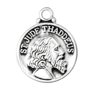 Saint Jude Sterling Silver Bust Medal