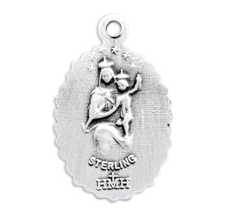 5/8-inch Sterling Silver St. Therese Medal with 18-inch Chain
