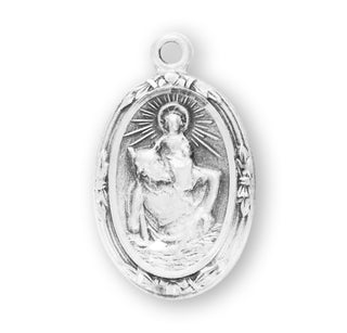 Sterling Silver Oval St. Christopher Medal